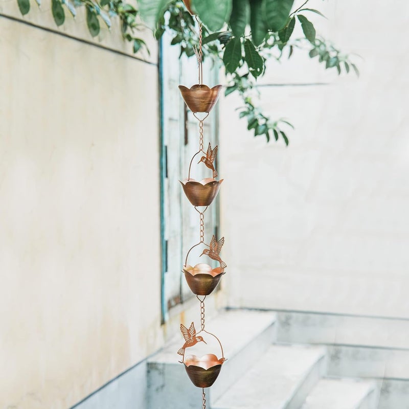 TZSSP Rain Chains Decorative Rain Chain Bell, 8-1/2 Length, Hummingbird - Image 1